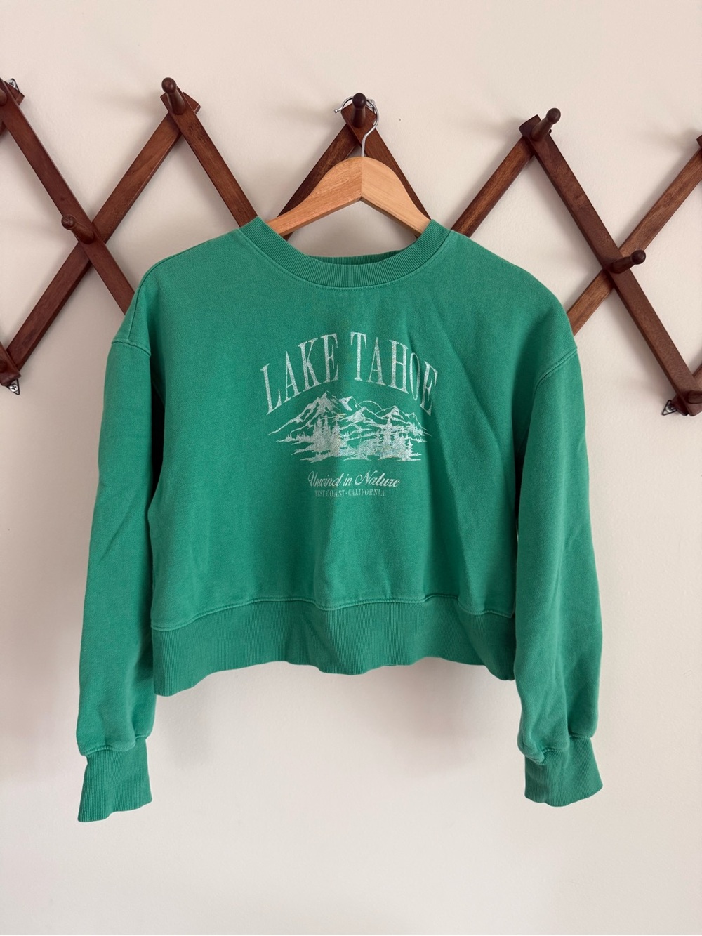 Old Navy Green Lake Tahoe Graphic Cropped Sweatshirt